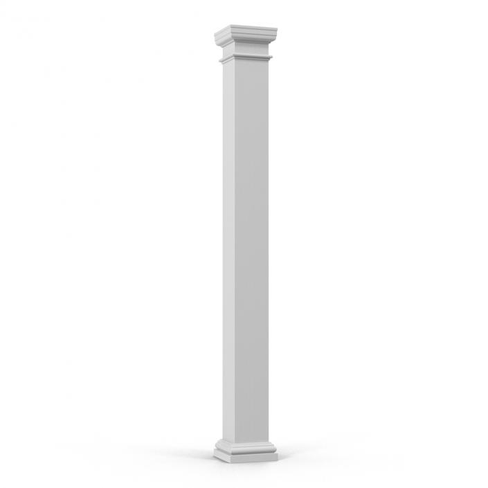 Smooth Modern Column and Capital 2 3D model