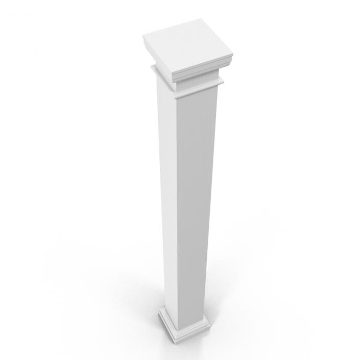 Smooth Modern Column and Capital 2 3D model