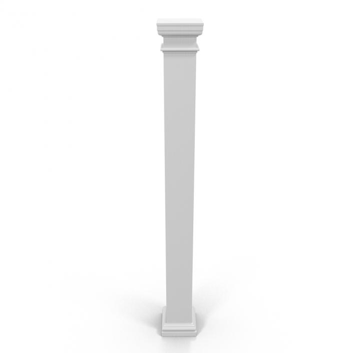 Smooth Modern Column and Capital 2 3D model