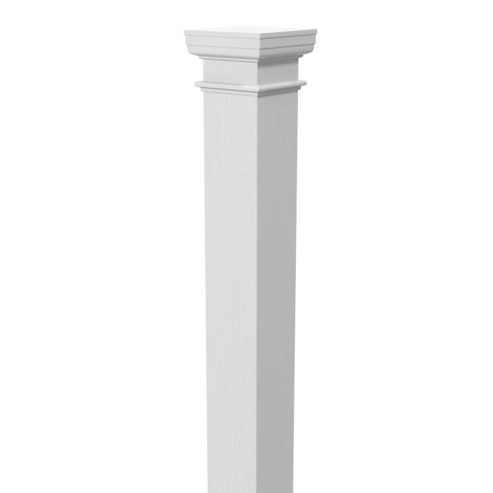 Smooth Modern Column and Capital 2 3D model