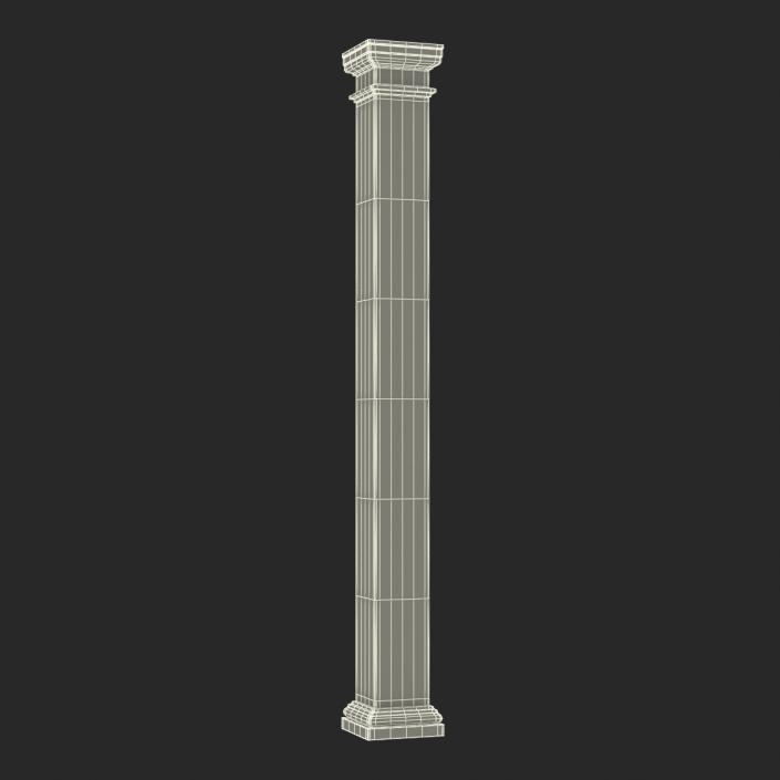 Smooth Modern Column and Capital 2 3D model