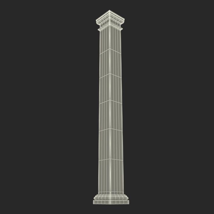 Smooth Modern Column and Capital 2 3D model