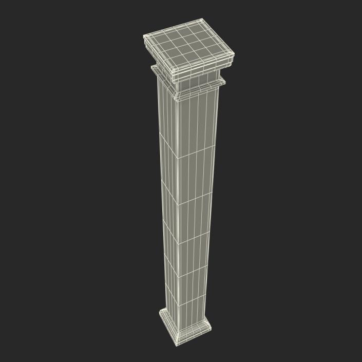 Smooth Modern Column and Capital 2 3D model