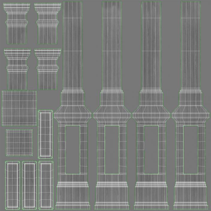 Smooth Modern Column and Capital 3 3D model