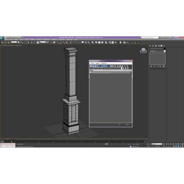 Smooth Modern Column and Capital 3 3D model