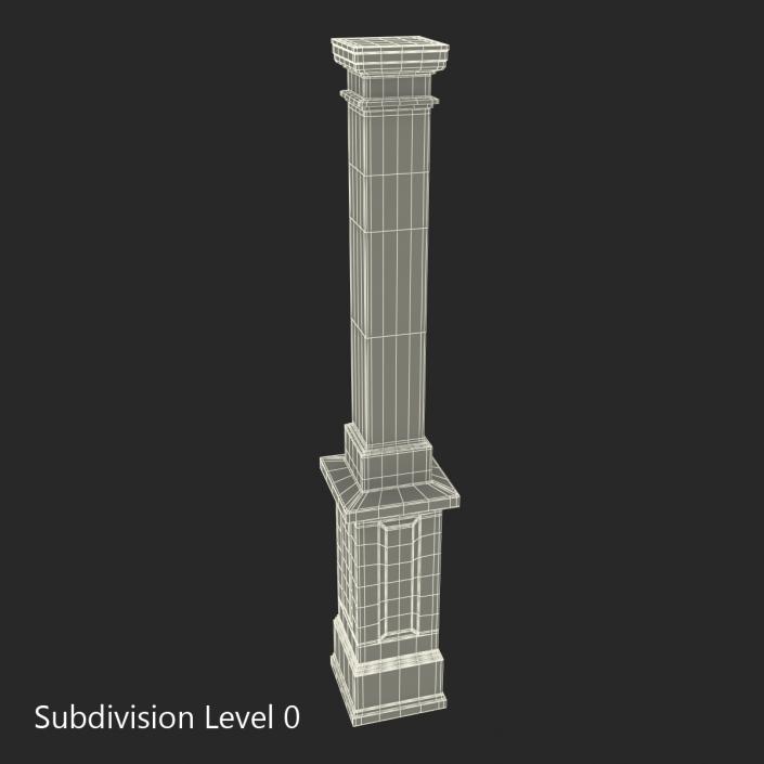 Smooth Modern Column and Capital 3 3D model