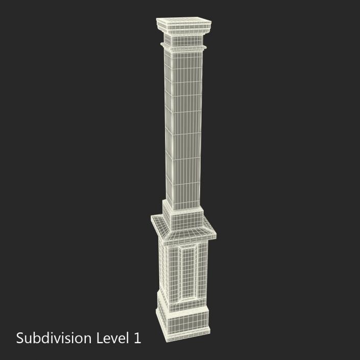 Smooth Modern Column and Capital 3 3D model