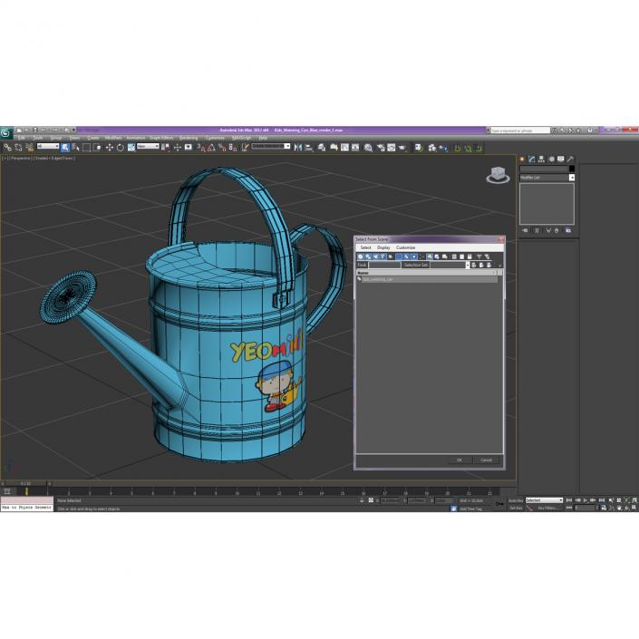 Kids Watering Can Blue 3D