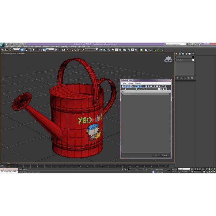 3D Kids Watering Can Red