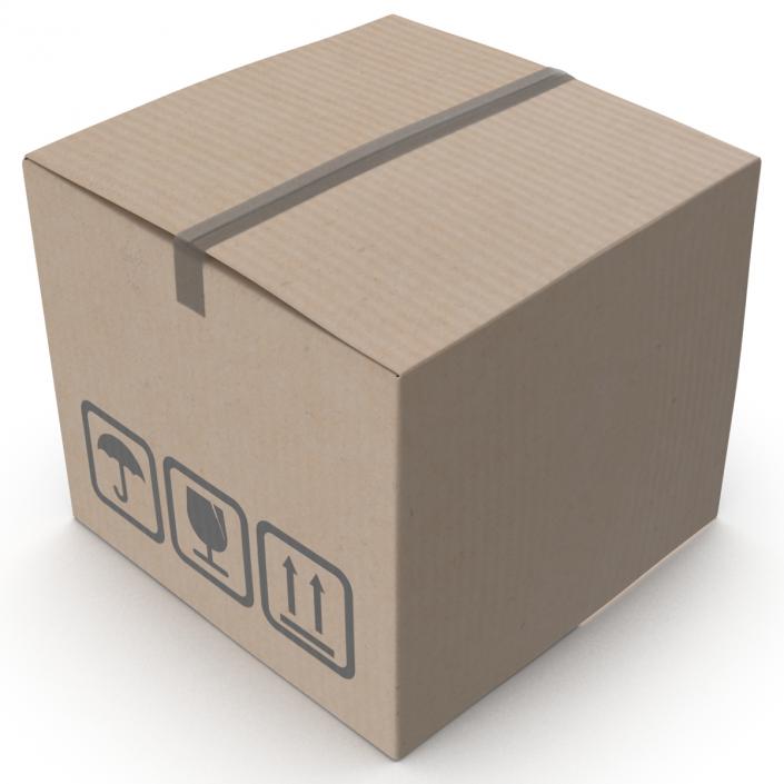 3D Cardboard Box model