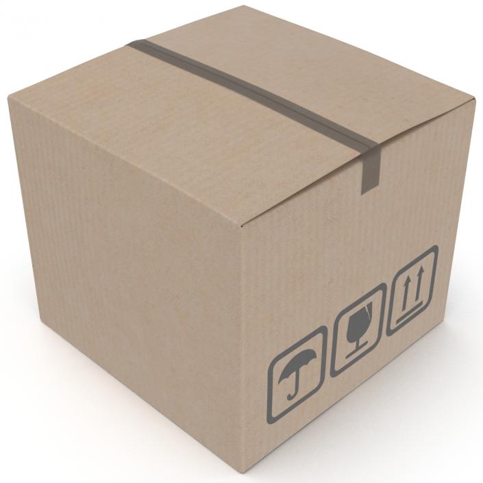 3D Cardboard Box model