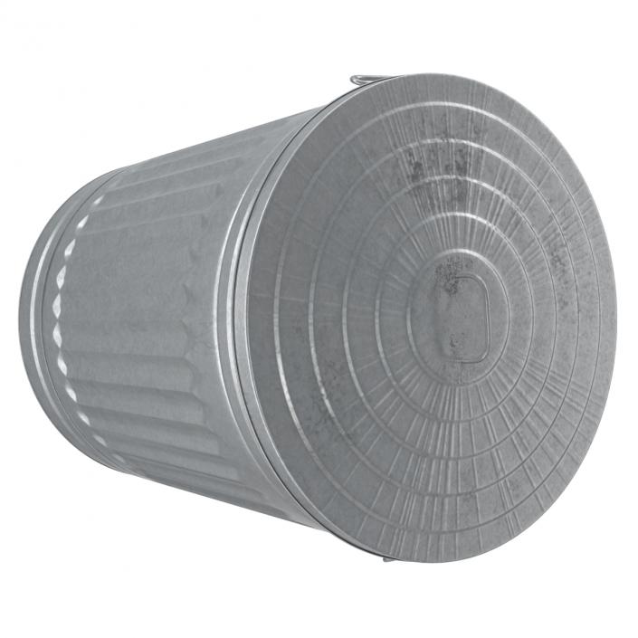 3D Galvanized Steel Garbage Can model