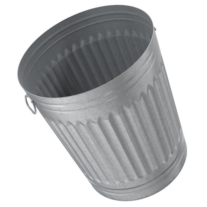 3D Galvanized Steel Garbage Can model