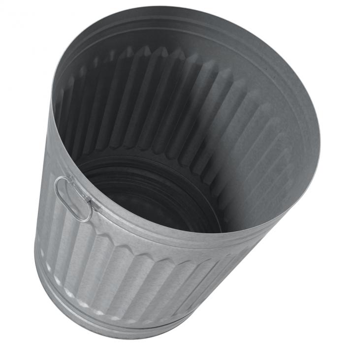 3D Galvanized Steel Garbage Can model