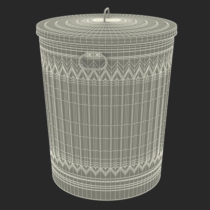 3D Galvanized Steel Garbage Can model