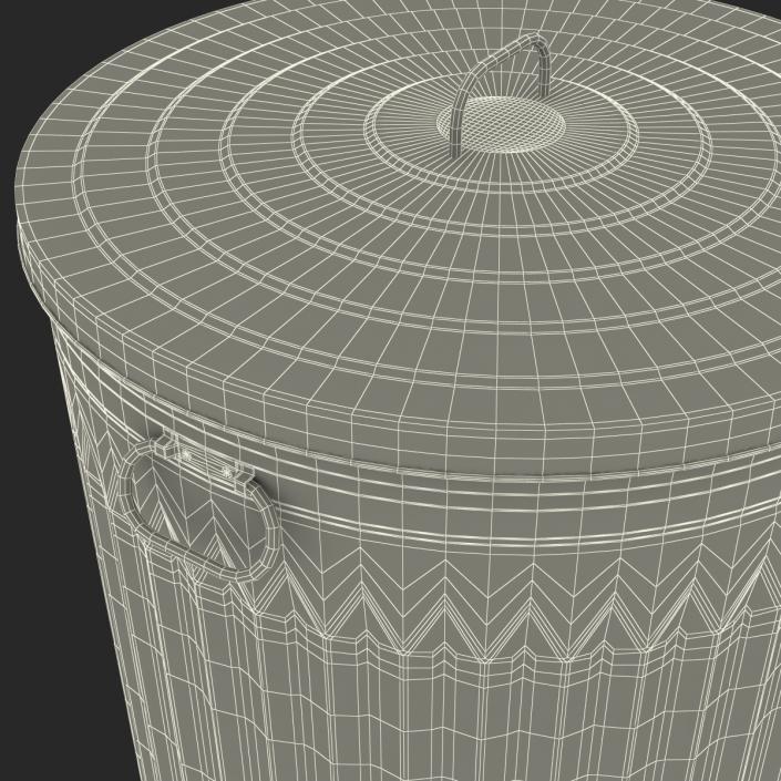 3D Galvanized Steel Garbage Can model