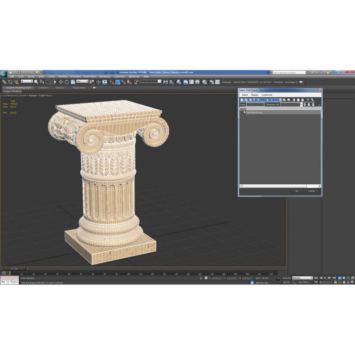 Ionic Order Column Pedestal 3D