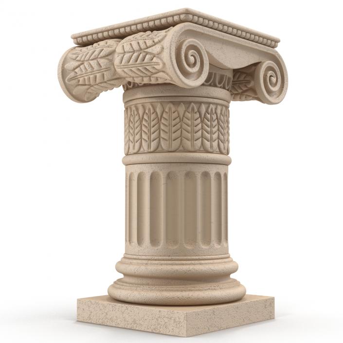 Ionic Order Column Pedestal 3D