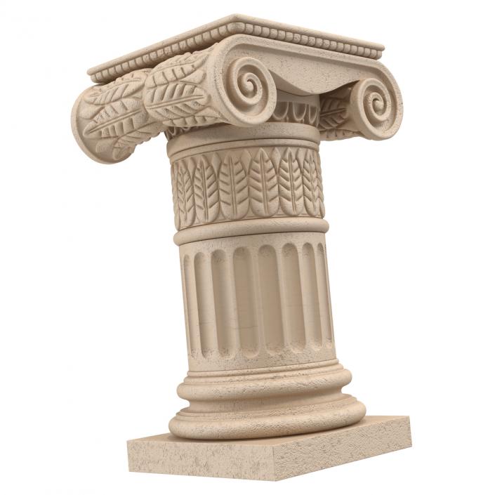 Ionic Order Column Pedestal 3D