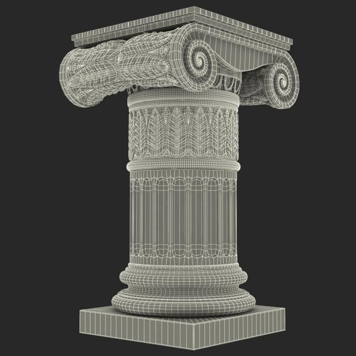 Ionic Order Column Pedestal 3D