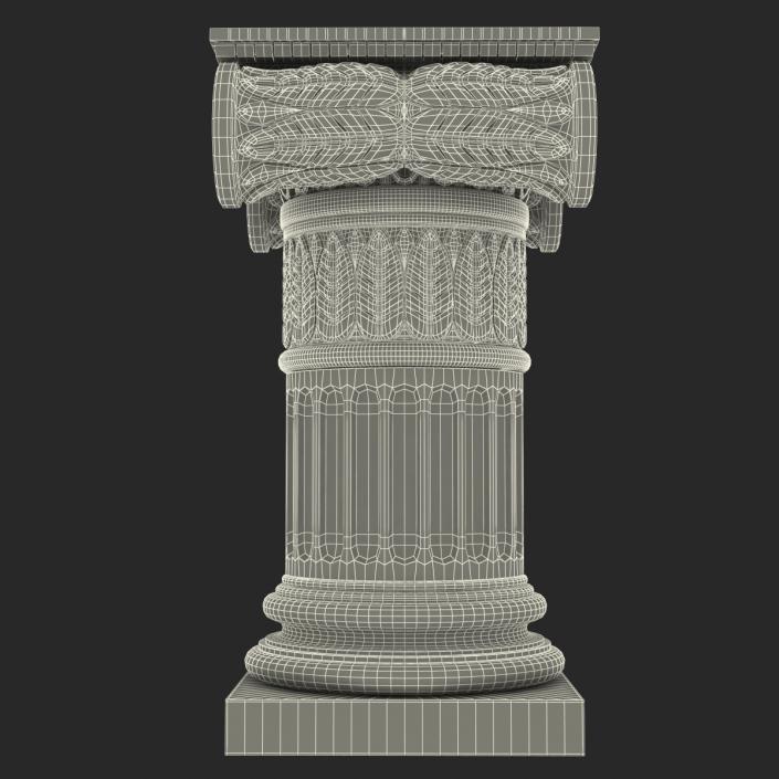 Ionic Order Column Pedestal 3D