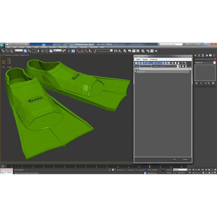 3D model Swim Fins Green