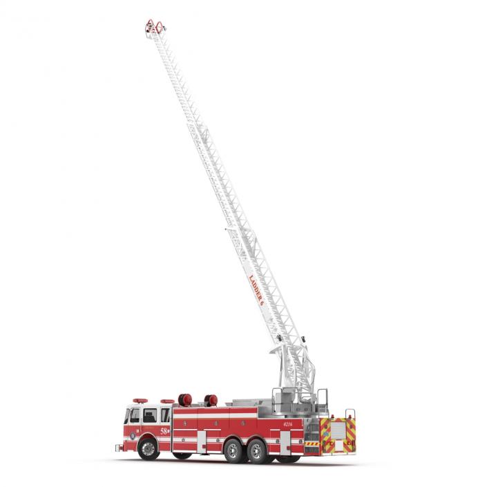 Ladder Fire Truck Rigged 3D model