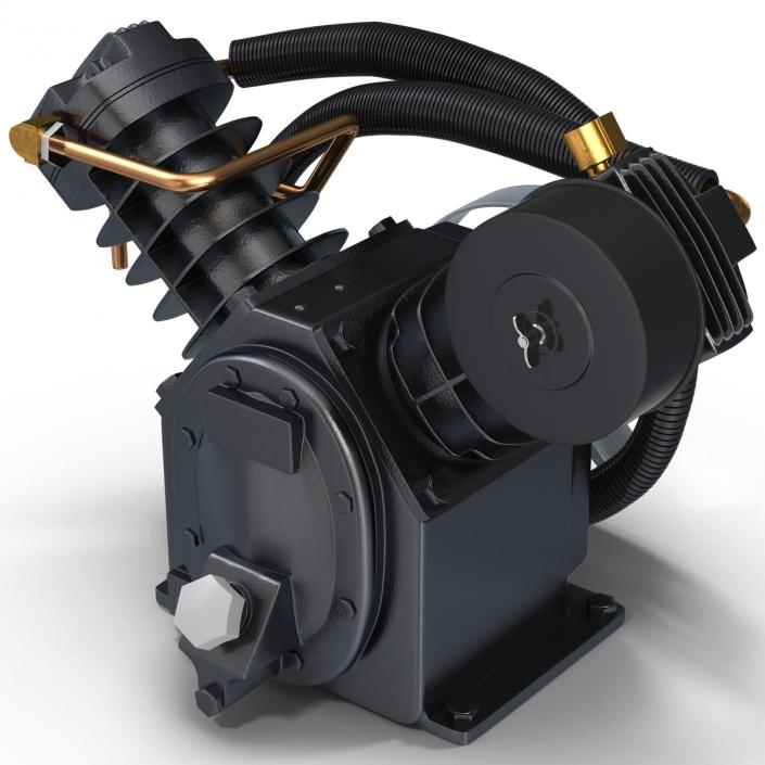 3D Twin Cylinder Air Compressor Pump model