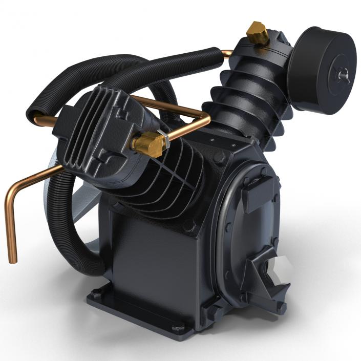 3D Twin Cylinder Air Compressor Pump model