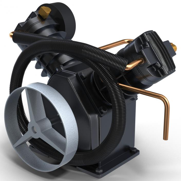 3D Twin Cylinder Air Compressor Pump model