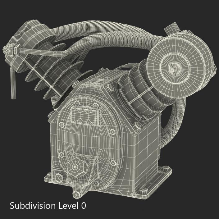 3D Twin Cylinder Air Compressor Pump model