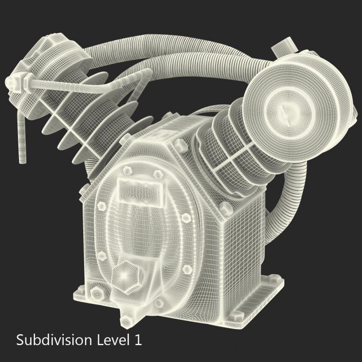 3D Twin Cylinder Air Compressor Pump model