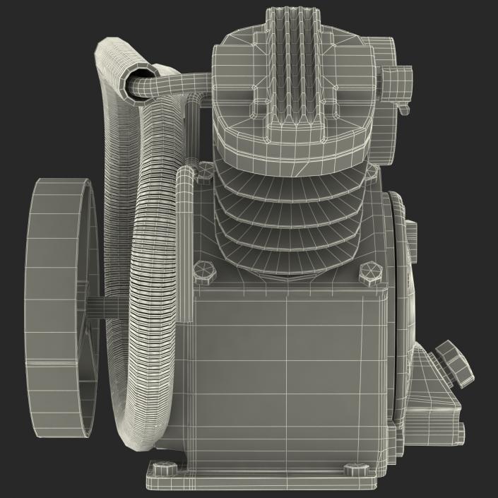 3D Twin Cylinder Air Compressor Pump model