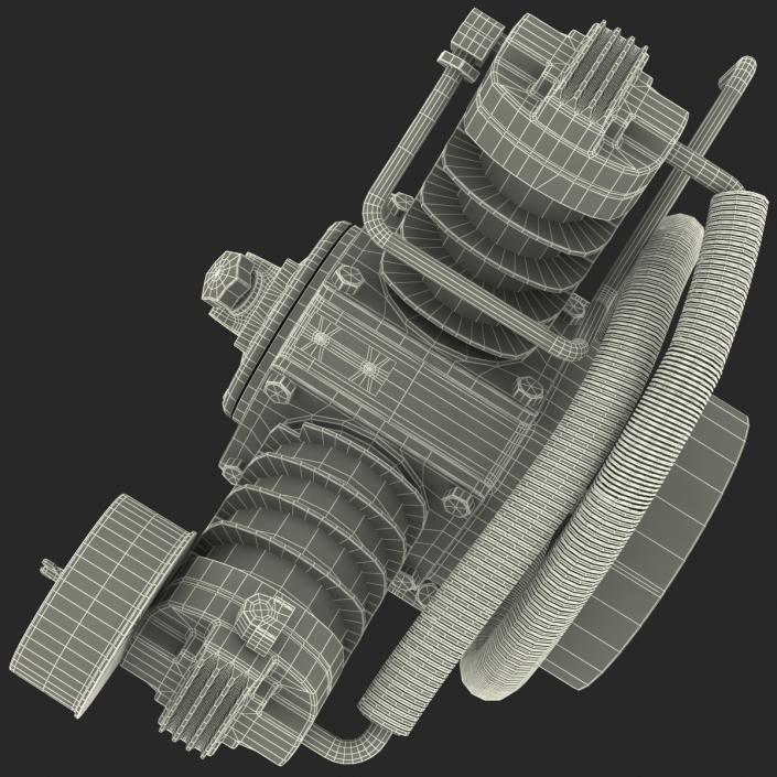 3D Twin Cylinder Air Compressor Pump model