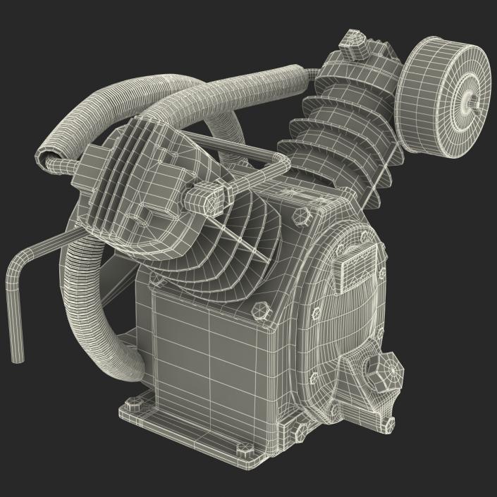 3D Twin Cylinder Air Compressor Pump model