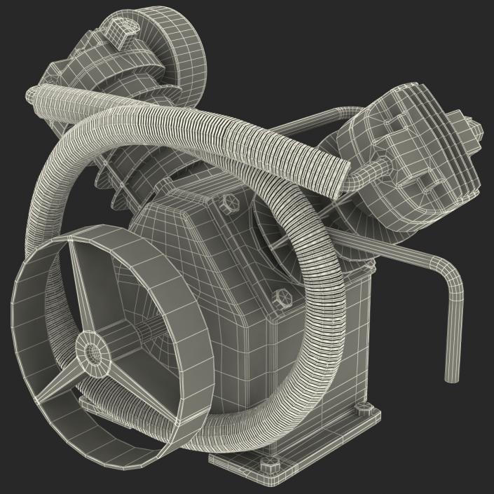 3D Twin Cylinder Air Compressor Pump model