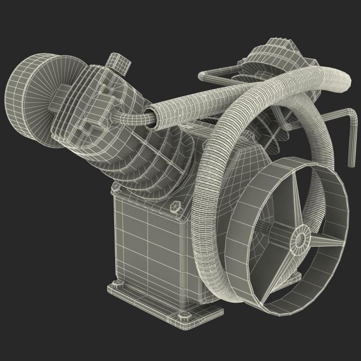 3D Twin Cylinder Air Compressor Pump model