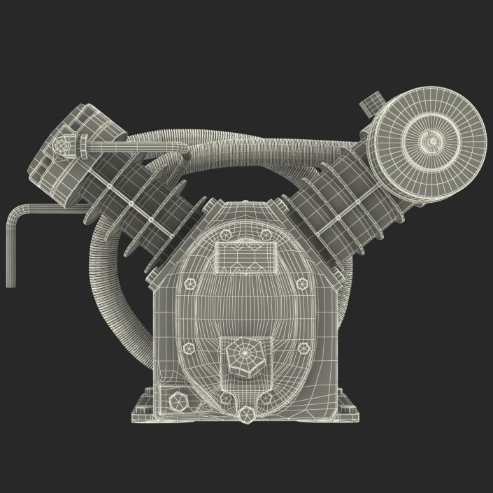 3D Twin Cylinder Air Compressor Pump model