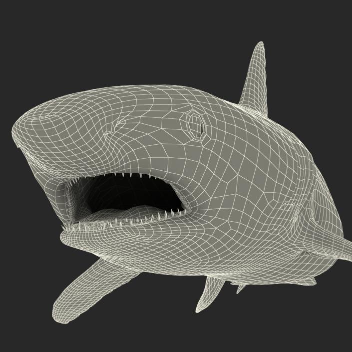 Great White Shark Attacking Pose 3D