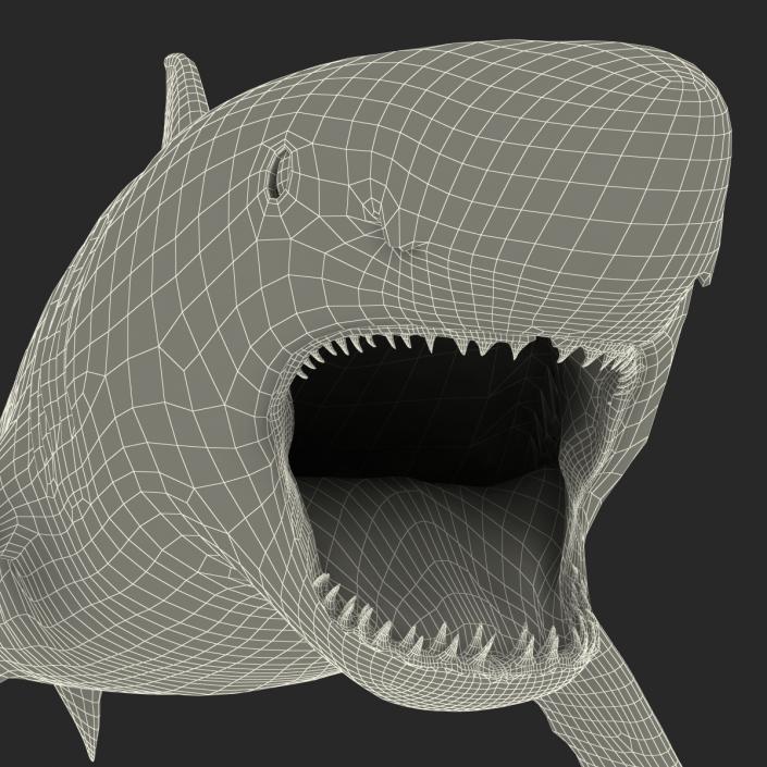 Great White Shark Attacking Pose 3D