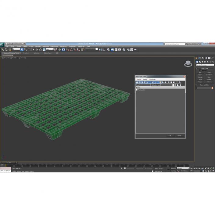 Reusable Plastic Pallet Green 3D model