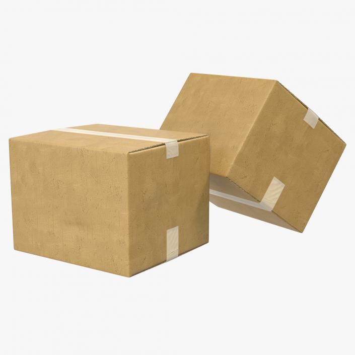 3D model Cardboard Box 2