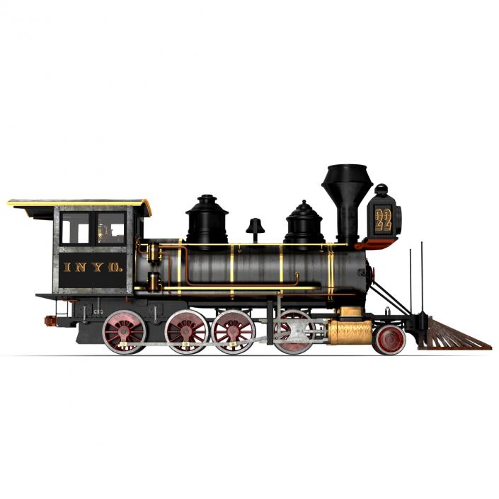 Steam Train Locomotive 3 3D model