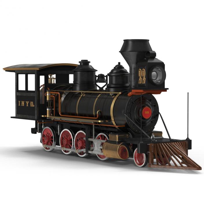 Steam Train Locomotive 3 3D model