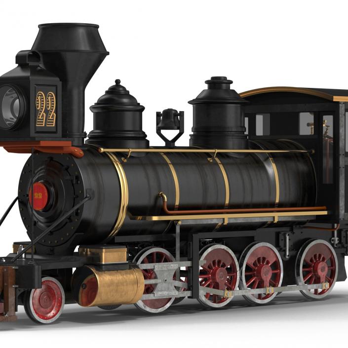 Steam Train Locomotive 3 3D model