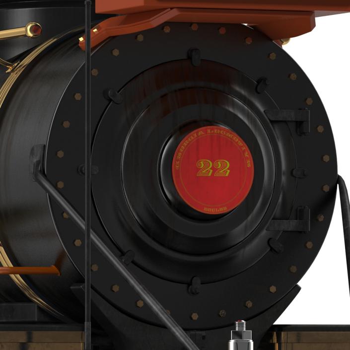 Steam Train Locomotive 3 3D model