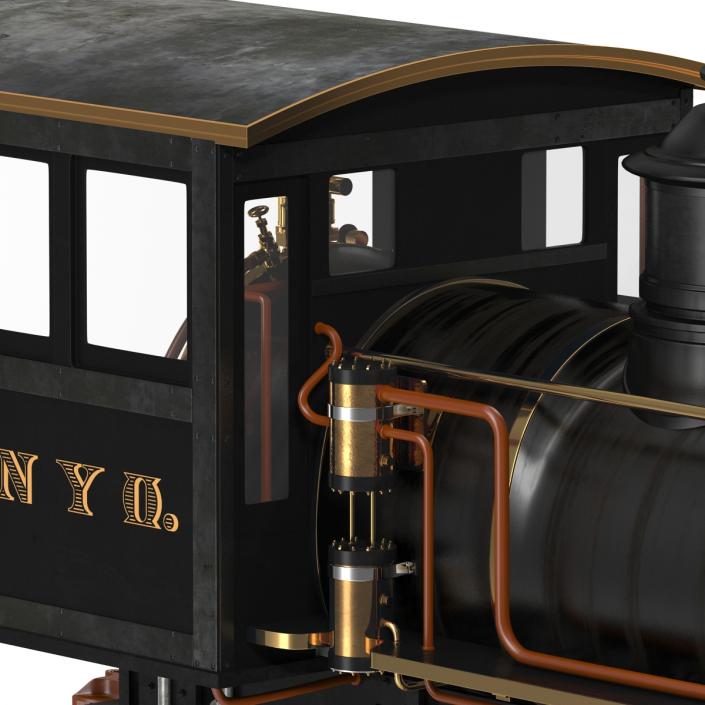 Steam Train Locomotive 3 3D model