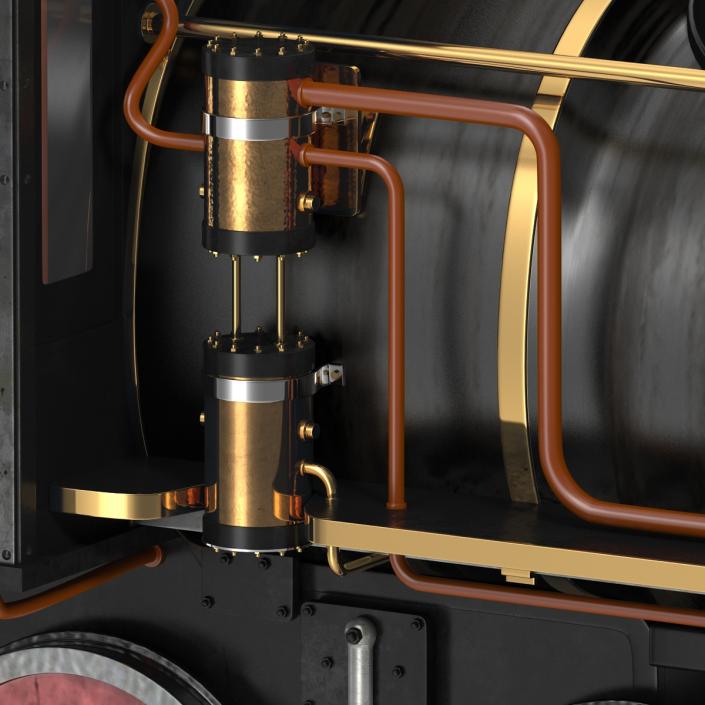 Steam Train Locomotive 3 3D model