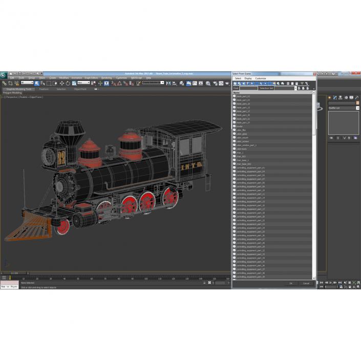 Steam Train Locomotive 3 3D model