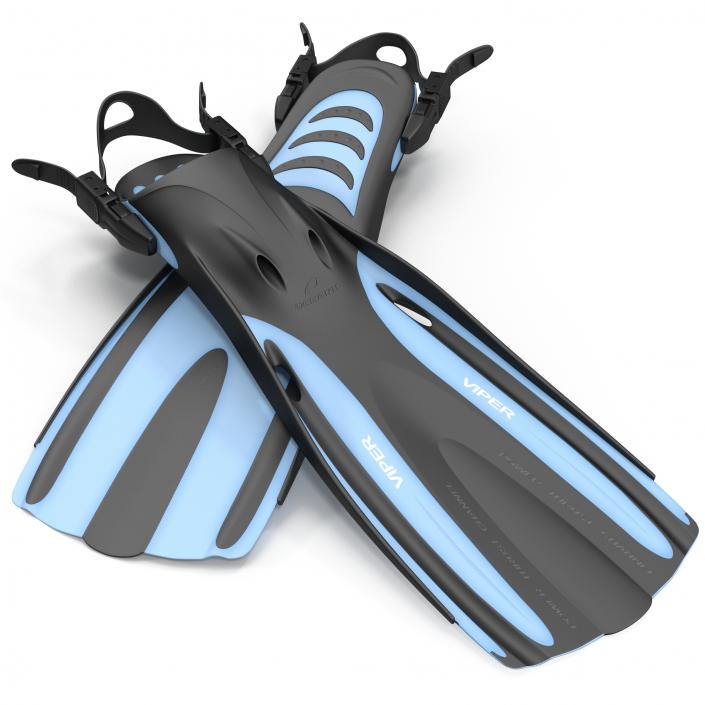 3D model Oceanic Viper Fins Blue 2